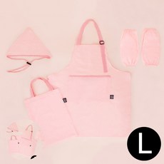 [엠유종합상사] 어린이앞치마팔토시세트 어린이앞치마두건팔토시세트 어린이미술용앞치마팔토시세트 방수앞치마 포차코 타올 앞치마 토시 두건 세트 L