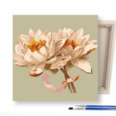 아트박스/아이러브페인팅 DIY캔버스형 그림그리기 25x25cm 수련 꽃다발