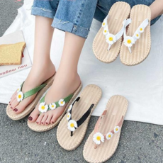플라워슬리퍼 여름 바다 패션 코디 라탄 슈즈 외출용 쪼리 슬리퍼