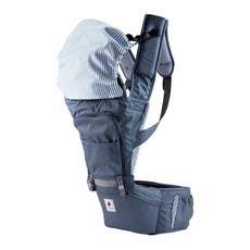 多功能透氣網布腰凳背帶，可拆卸遮陽罩，大容量收納空間，人體工學設計, 條紋