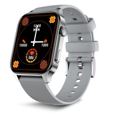 WAPIK 1.91인치 웨어러블 블루투스 스마트워치 X5S 통화 수신 알림 GPS 운동, 실버, 4.8cm, GPS + 블루투스