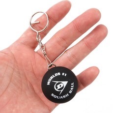 던롭 스쿼시볼 키링 열쇠고리 가방 대회 행사 사은품 기념품 스쿼시공, 1개, 블랙