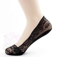 둠칫 레이스블랙 플랫슈즈 덧신