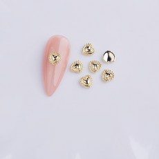 크롬하트 3개입 네일파츠 5x5mm 젤네일아트재료, 크롬하트네일파츠/ 3개입, 골드 5x5mm (1180)
