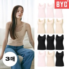 BYC 여성 누드컬러 런닝 3매 순면 100% 나시