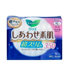 Laurier 樂而雅 超薄型 35cm 量多夜用衛生棉 10入 無香料, 1個, 10片, 夜用
