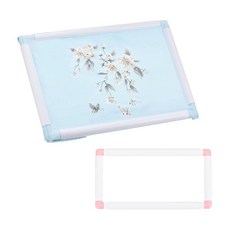 PATIKIL 자수 후프 유니버설 클립 자수 후프 프레임 재사용 가능 정사각형 직사각형 플라스틱 클립 프레임 아트 공예 재봉용 (17x11) 핑크