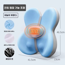 라벨리아 팡쿠 의자 등받이 쿠션 사무실 허리 받침대 메모리폼, 1개, M. pair.K 핫팩 마사지 허리형하늘색