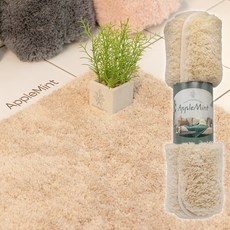 애플민트 프리미엄 욕실 발매트 빨아쓰는 먼지없는 부드러운 매트, 02.연베이지