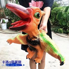 DIU 大號軟膠恐龍玩具電動發聲霸王龍兒童塑搪膠仿真動物模型, 1個, 如圖