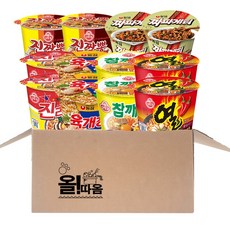 큰컵라면 기획세트 1호(6종 2개씩)진라면매운 참깨라면 열라면 진짬뽕 육개장 짜파게티, 1개