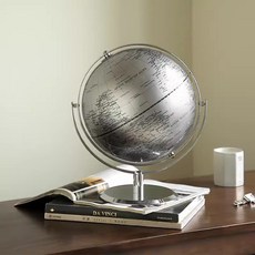 地球儀全英文擺件小號酒柜辦公室書房桌面客廳家居裝飾品禮物解壓辦公室小物辦公室擺件可愛擺件居家擺件桌面擺件可愛治愈小物, 25cm銀色萬向英文球