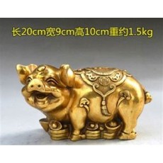 金豬擺件 長20cm寬9cm高10cm重約1.5kg, 開光純銅豬擺件, 1個