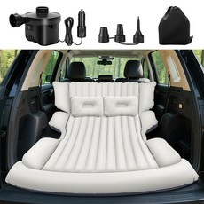Chsuiwe SUV 에어 매트리스 전기 펌프가 있는 두꺼운 자동차 에어 매트리스 베개 2개가 있는 SUV용 에어 매트리스 차량용 플로킹 공기 주입식 침대 SUV 트렁크, Chsuiwe SUV 에어 매트리스, 전기 펌프가 있는