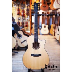 TYMA HG-350S 雲杉單板桃花芯缺角面單吉他，音色明亮溫暖，缺角設計演奏高把位更輕鬆, 1個