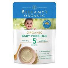 Bellamy's Organic 벨라미스 베이비 포리지, 125g, 4개
