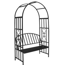 아치형 벤치 인테리어 테라스 프레임 꾸미기 엔틱 무광블랙 (스툴 포함) 문 폭 114 중간, 블랙 (문 포함)