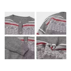 男士灰色條紋提花寬鬆休閒開衫毛衣外套針織衫上衣