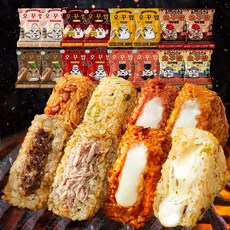 오꾸밥 주먹밥 8종 16봉 (참치마요2 까르보나라2 찜닭2 소불고기2 불닭치즈2 김치치즈2 로제치즈2 새우야채2), 1세트, 100g