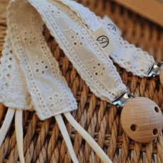 [백일선물추천] 베베온리앙 천연 우드 레이스 쪽쪽이 클립, 1개, 1개입, 포근레이스