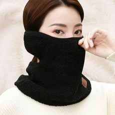 보온 마스크 따뜻한 스키 방한 야외작업 겨울 넥게이터 기모 일체형 넥워머 플리스 후리스 sur+447VA, 아이보리