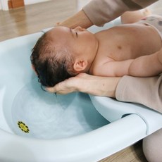 킴스팩토리 아기목욕용품 신생아 아기욕조 샴푸버디세트 국내제조 항균 목욕대야, 블루