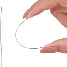 5Pcs/큰 눈 구슬 바늘 스테인레스 스틸 접을 수있는 수공예 바느질 보석 만들기, 04 12.6cm(5inch) x 5Pcs