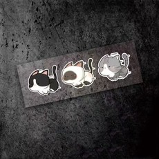 차량용 스티커 흠집 커버 3p 방수 땜빵 데칼스티커 주유구 포인트 장식 스크레치커버스티커, 3개, 야웅이 3개, 야웅이