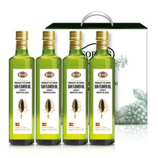 [선물포장] 소르바스 해바라기씨유 500ml 오일 선물세트, 4개