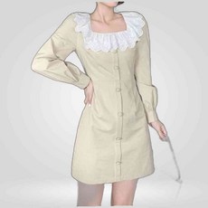 LETEO-상세설명참조 미니 원피스 레이스 스퀘어넥 포인트 여자원피스 데이트룩 스퀘어넥원피스 결혼식하객패션