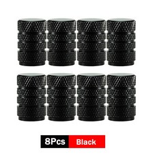 DSYCAR 8Pcs 자동차 타이어 밸브 줄기 캡 알루미늄 방진 휠 공기, Bla