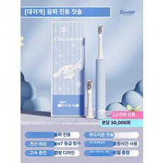 전동 칫솔 충전식 부드러운 소년 소녀 성인용 귀엽고, 1개, 전동칫솔칫솔모2개+부드러운칫솔모+전체기계방수, 기본 모델명/품번