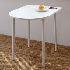 비알테이블 반타원 식탁 (3size), 2인용, 화이트