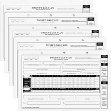 5개 묶음 느슨한 페이지 형식 운전일지 8.5인치 x 5.5인치 일지 차량 운전자 검사 보고서 상세 기록 트럭용 간소화 요약 2겹 무색지