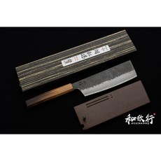 和欣行 堺孝行 焰 紅蓮 青二鋼 黑打 鎚目 菜切 180mm - 現貨, 1個, 加購訂製鐵刀木鞘