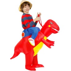 더루비샵 에어슈트 할로윈 코스프레의상 공룡풍선옷, 1개, M(키120-150) 공룡 라이더 레드 아동에어슈트