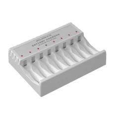 PUJIMAX 8 슬롯 배터리 충전기(LED 표시기 포함) 1.2V Ni-MH AAAAA 충전식 USB 출력 스마트 고속 도구, 02 White