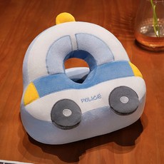 귀여운 동물 디자인의 편안한 낮잠 베개 사무실 디자인 인체공학적 지지 머리 목 플러시 소재, 어린이 공상 과학 얼음 실크 수면 베개 - 경찰차