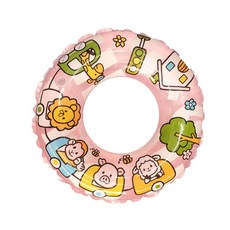 【WEKO】22吋動物園火車泳圈(WE-LB22-1)，可愛動物造型，安全無毒材質，兒童游泳必備, 粉色, 1個