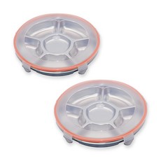 1+1 올품락 간편한끼 스텐 다이어트 원형 6구 뚜껑 식판, 오렌지, 2세트