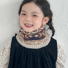 아동 겨울 목도리 남녀공용 스트라이프 보온 소프트 털, 라이트 카키 페어 아일랜드