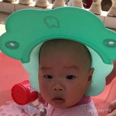 寶寶洗頭帽防水護耳洗頭神器兒童成人洗髮帽可調整矽膠洗澡浴帽 防水護耳小孩浴帽可調節嬰兒洗頭神器, 1個, 巨人綠-(掌柜推薦),2歲-成人(頭圍45-58cm)