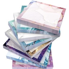 웨이브유 8 패드 귀여운 셀프 스틱 노트 대리석 디자인 3x3 50매패드 가정 사무실 학교에 쉽게 게시할 수 있습니다