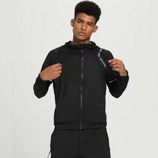 DDO_ONNA 男士運動休閒訓練連帽拉鍊夾克健康跑步輕便四季運動上衣