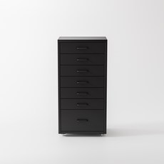 비유가구 Glyndwr 7개 서랍장 수납, 7단, 블랙