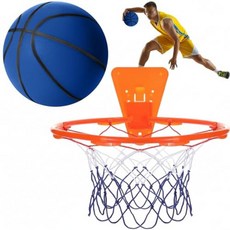 Silipull 무소음 농구 및 후프 세트 부드러운 폼 실내 농구 소음 없음 드리블 사격 연습용 청소년 성인에게 이상적 (핑크 사이즈 7)102710, 블루