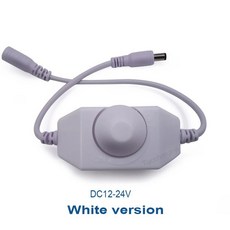 LED 스트립 조명용 수동 노브 조광기 스위치 LED 조광기 컨트롤러 LED 데스크 램프 12V-24V DC 0-100% 3, 12-24V Dimmer white