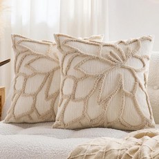 스타일 자수 쿠션 소파 침대 옆 요추 플로킹 태슬 창문 좌석 다다미, 2. 베이지