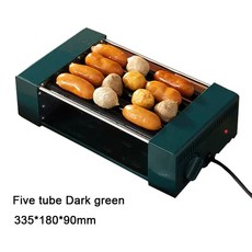 DM 미니 전기 핫도그 롤러 소시지 가열 기계 들러붙지 않는 막대 가정용 그릴 바베큐 로스, tube Gr n, 03Five tube Green, 1개
