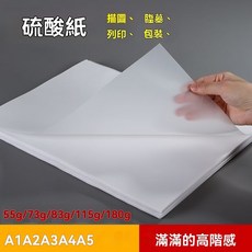 硫磺紙/硫酸紙 - A3 A2 A1 A4 描圖紙 製版轉印 鋼筆臨摹 製圖繪圖設計 打印專用 (源頭廠家批發價), 1個, A4 210x297MM 53剋,20張裝